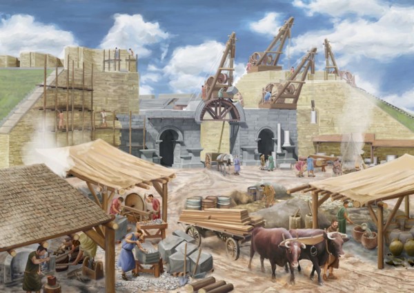 reconstitution construction arêne avenches