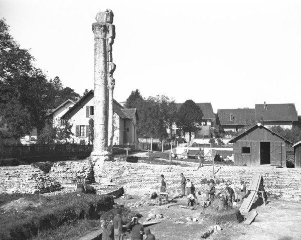 Avenches, Ausgrabungen Cigognier-Tempel 1940 Avenches, Ausgrabungen Cigognier-Tempel 1940