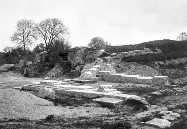 Avenches, restauration au théâtre romain en 1904 Avenches, restauration au théâtre romain en 1904